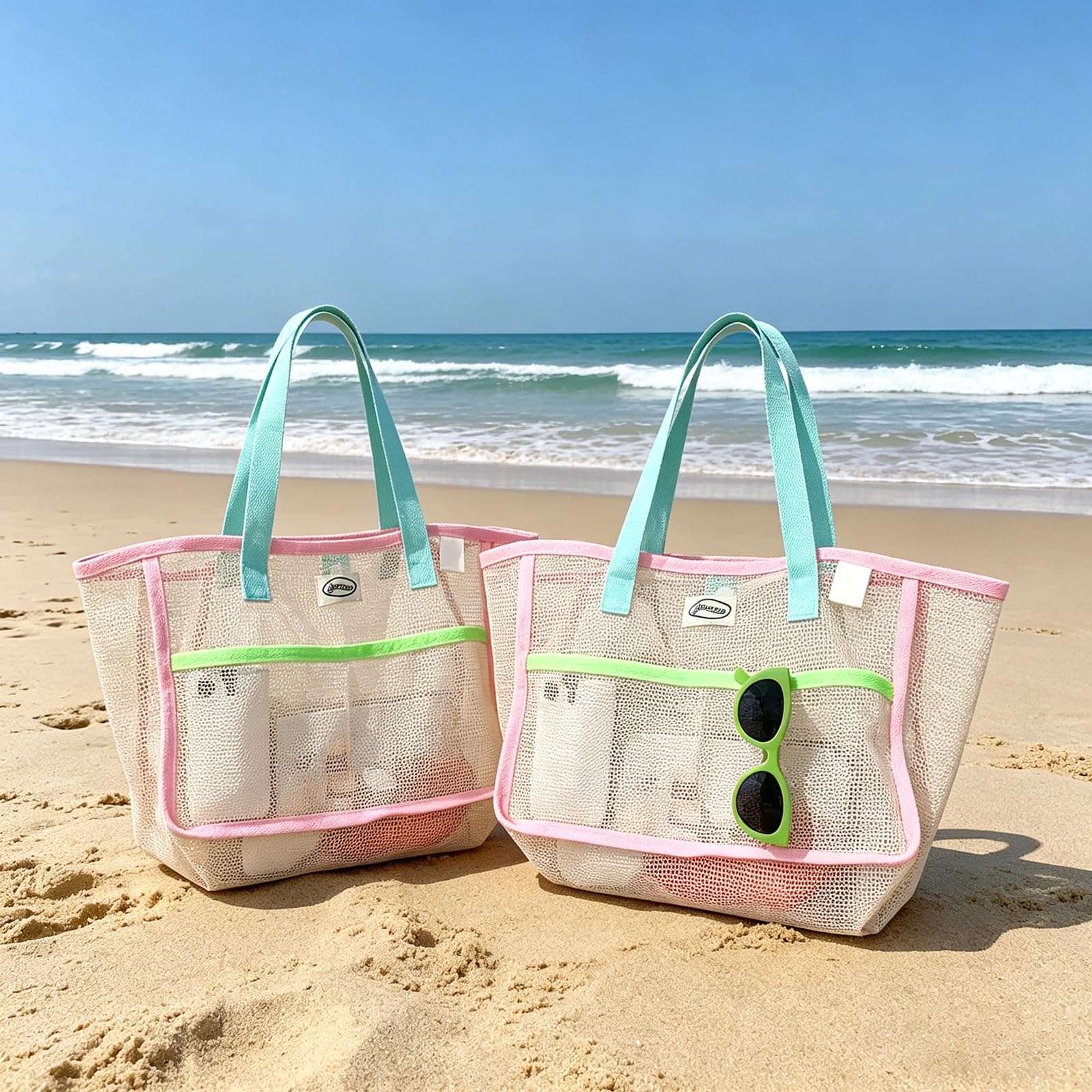 Women Bags Accessories - حقائب شاطئ نسائية ملونة قابلة للطي،