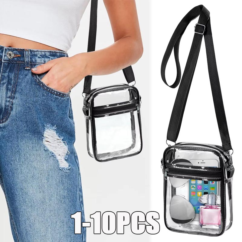 Women Bags Purses - 1-10 قطع حقيبة كروس بودي شفافة