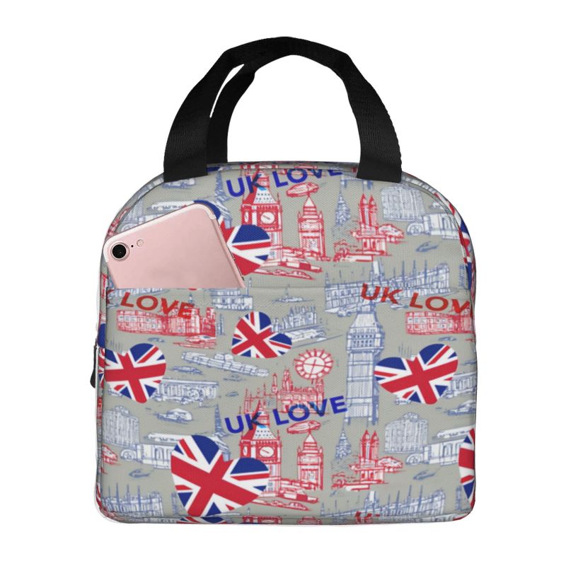 صندوق غداء معزول بعلم المملكة  - مراجعة Women Bags Uk وسعره