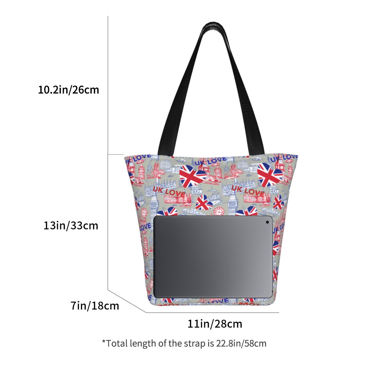 حقيبة تسوق مخصصة بعلم المملكة  - مراجعة Women Bags Uk وسعره