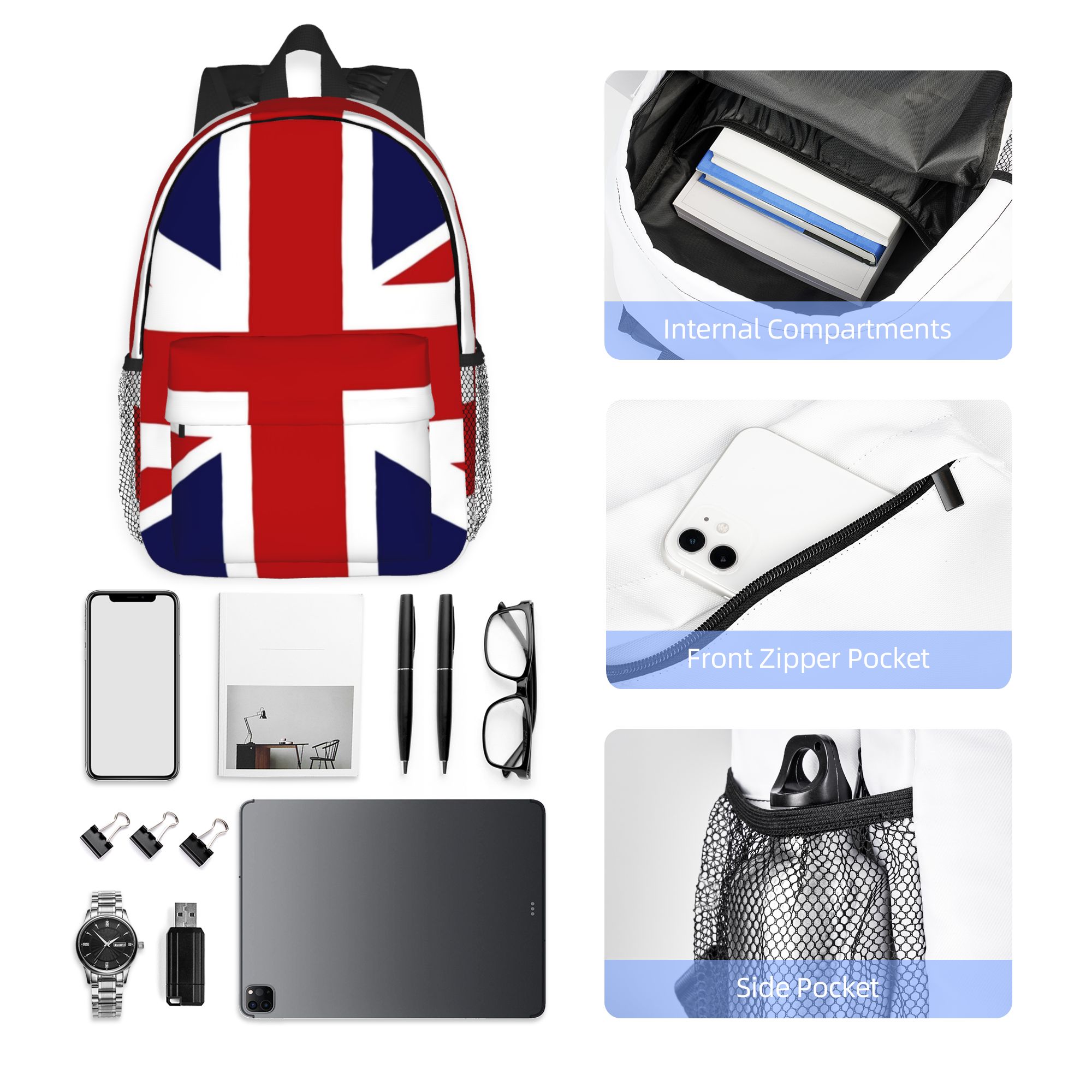 حقيبة ظهر بعلم الاتحاد الجامعي - مراجعة Women Bags Uk وسعره