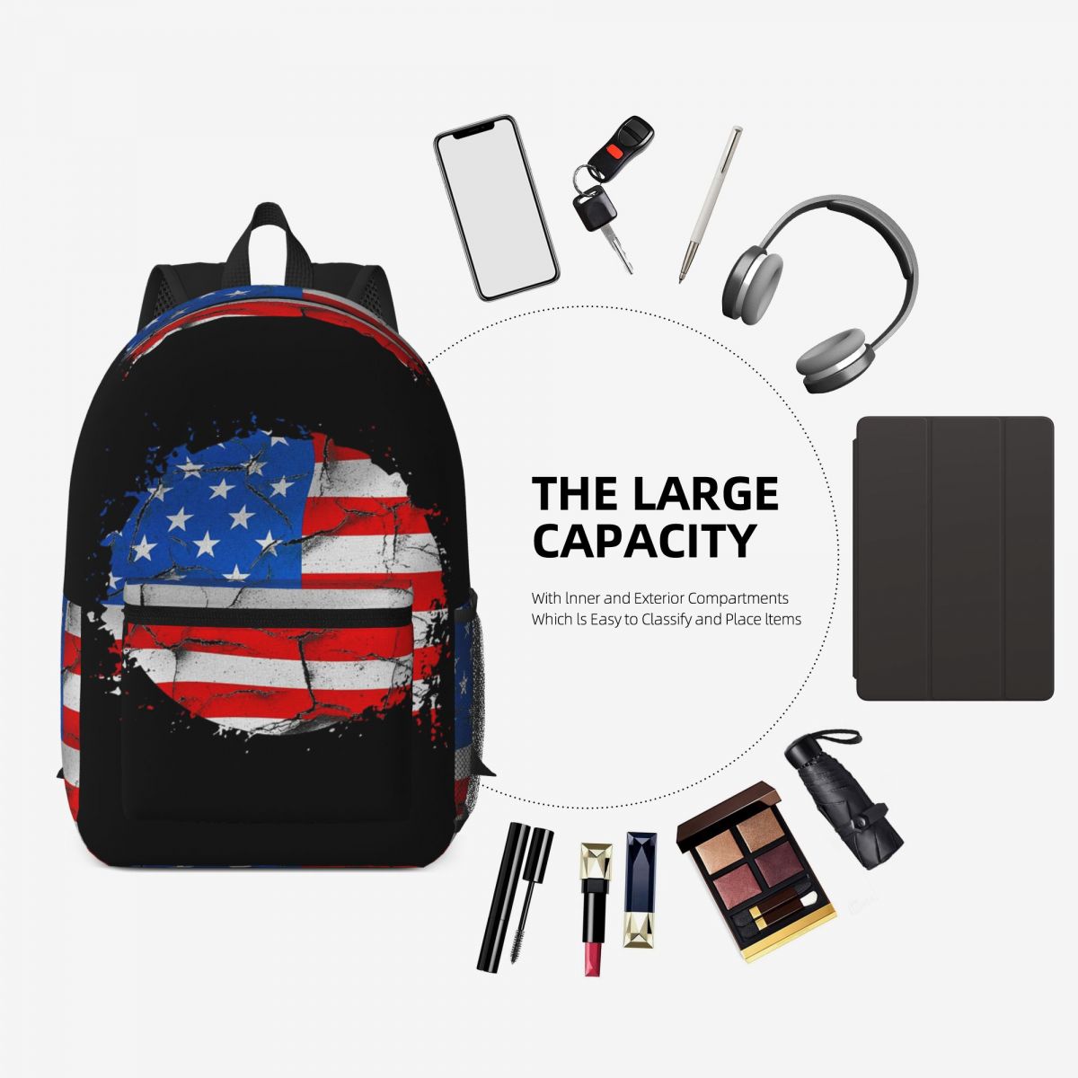 حقيبة ظهر بعلم أمريكا الأمريكي - مراجعة Women Bags Usa وسعره