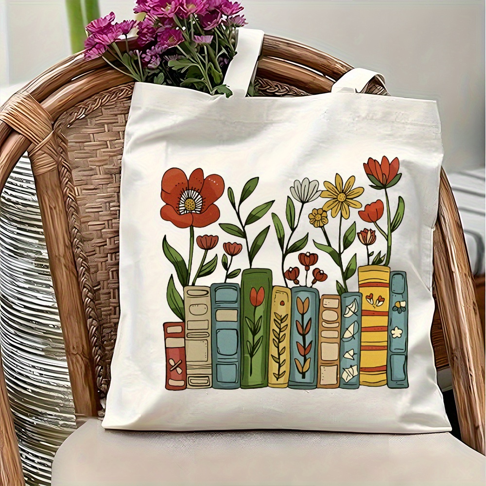 حقيبة حمل بطبعة رف كتب، سعة كب - مراجعة Women Hand Bags For Office وسعره