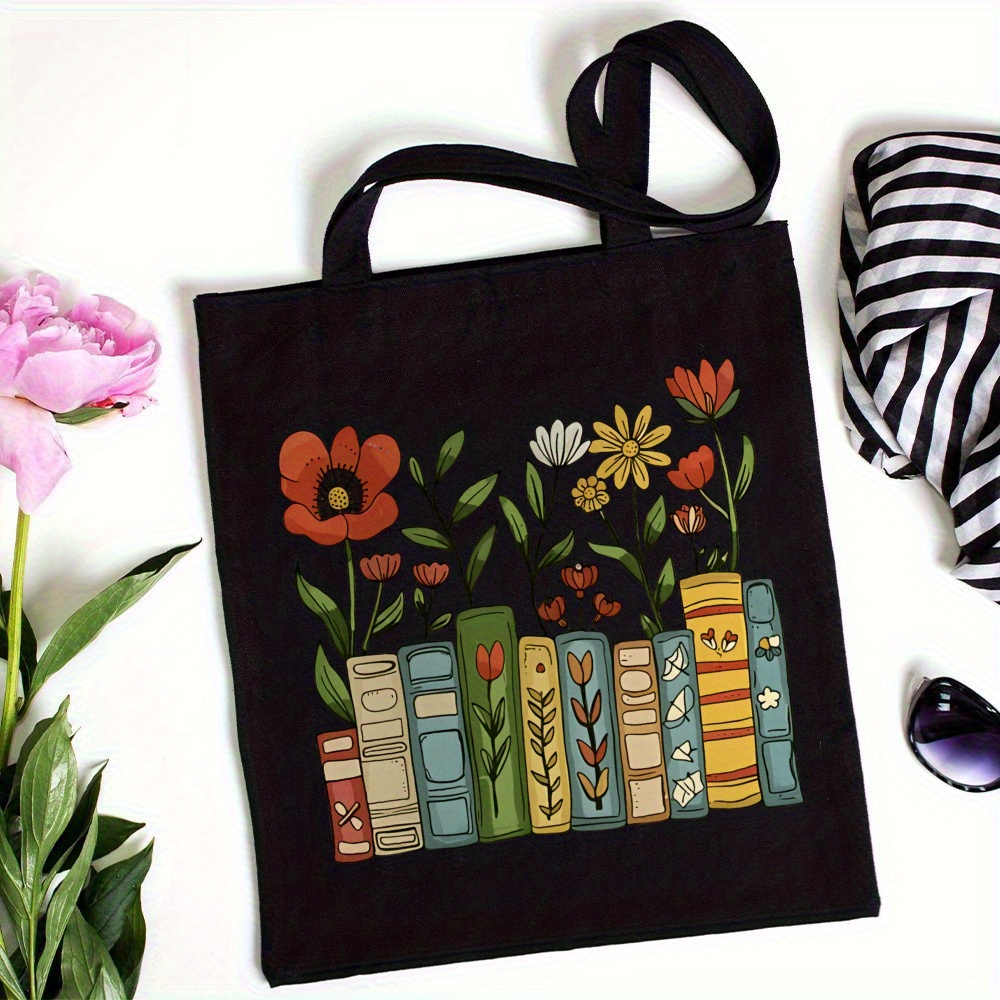 حقيبة حمل بطبعة رف كتب، سعة كب - مراجعة Women Hand Bags For Office وسعره