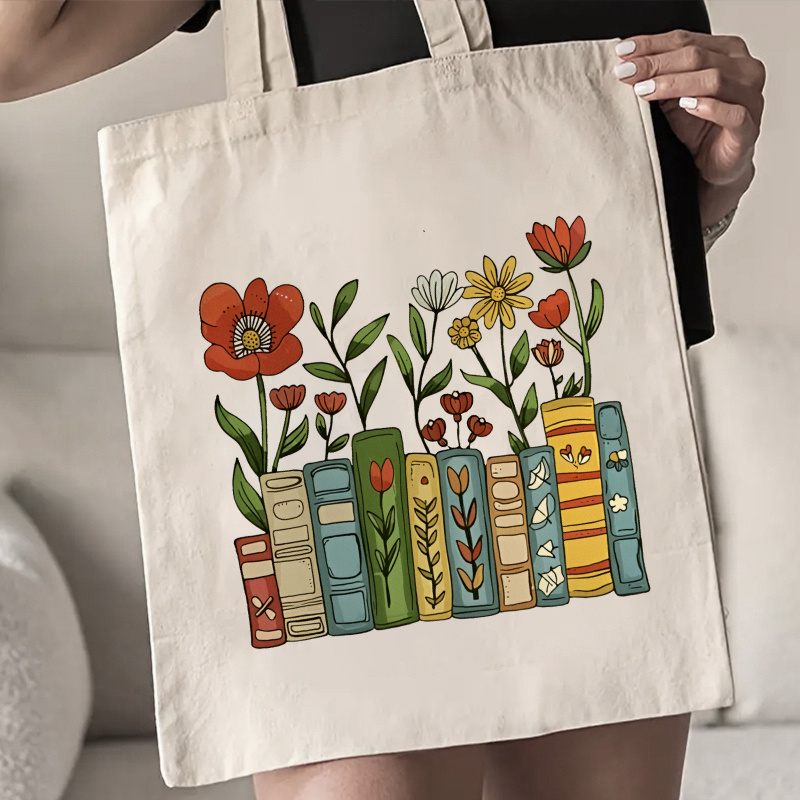 حقيبة حمل بطبعة رف كتب، سعة كب - مراجعة Women Hand Bags For Office وسعره