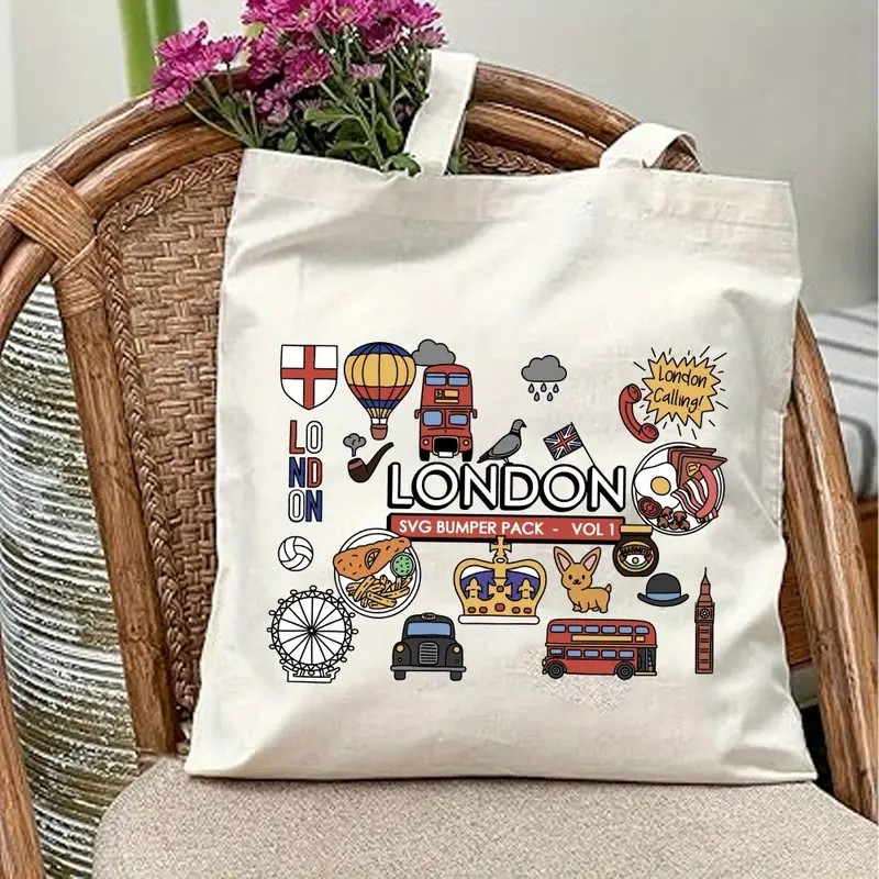 حقيبة حمل قماشية برسومات لندن  - مراجعة Women Bags Uk وسعره