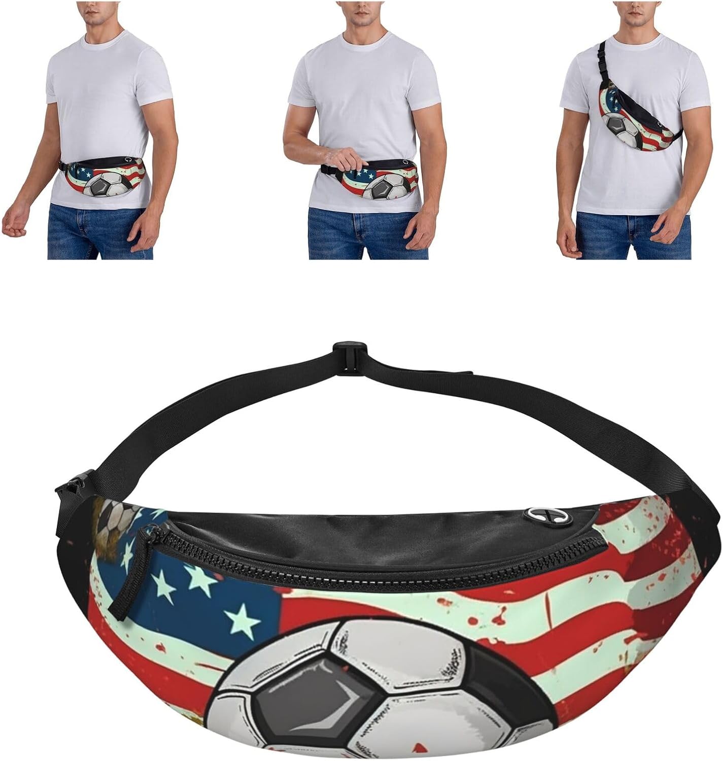 حقيبة خصر بتصميم علم الولايات  - مراجعة Women Bags Usa وسعره