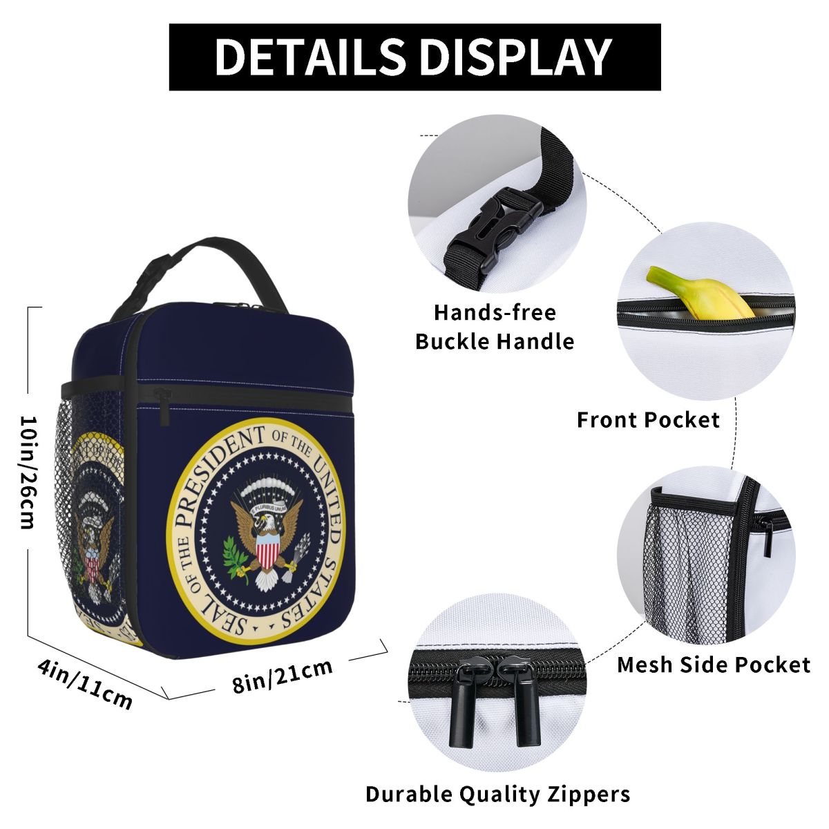 حقيبة غداء معزولة بتصميم ختم ا - مراجعة Women Bags Usa وسعره